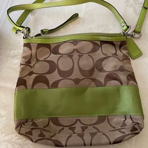 Coach Lime Green Trim Signature Shoulderbag